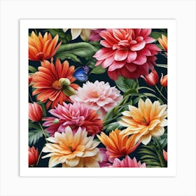 Dahlias 1 Art Print