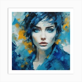 Blue eyed Girl Art Print