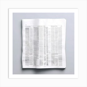 Mock Up Blank Newspaper Open Spread Broadsheet Tabloid Printable Customizable Template U (22) Art Print