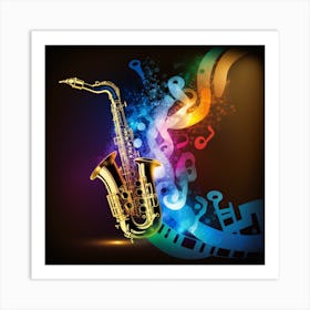 Saxophone Background Art Print