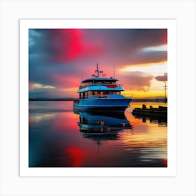 Sunset On A Boat 22 Art Print