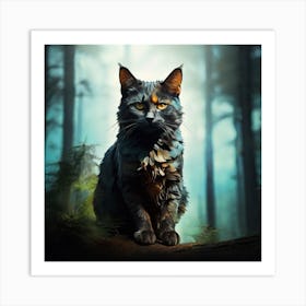 Cat In The Woods Art Print