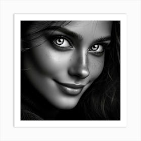 Black And White Portrait 11 Art Print