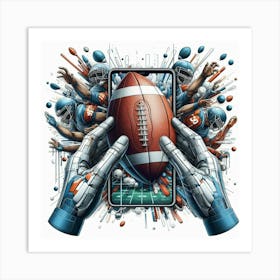 Football with Hands Art Print