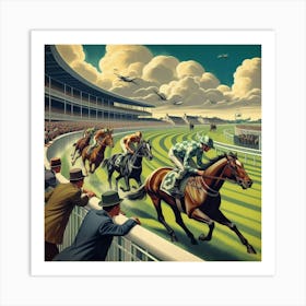 1950s Horse Racing Art Print