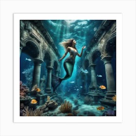 Cool Underwater mermaid, mystical 1 Art Print