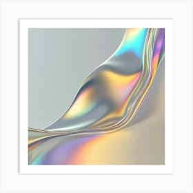 Silky Wavy Golden Abstract Art Print