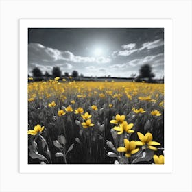 Field Of Yellow Flowers 19 Art Print