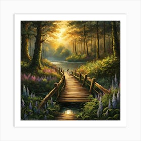 Bridge To The Woods Art Print