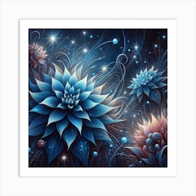 Blue dahlia 5 Art Print