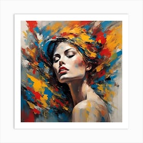 Woman'S Face Vibrant Art Print