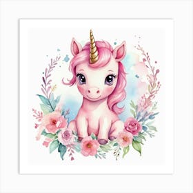 Cute Unicorn Art Print