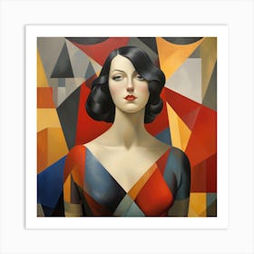 Geometric Italian Woman 02 Art Print