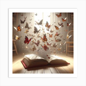 Book With Butterflies Art Print