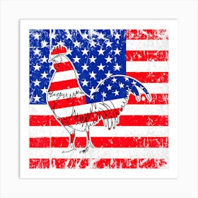 Limited Edition American Flag Rooster Chicken Lover 4th Of Art Print