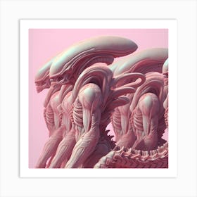 Alien Pink Troopers Art Print