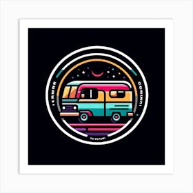 Retro Camper Van 2 Affiche