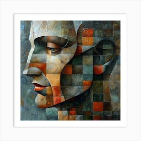 Abstract Of A Man'S Head Art Print