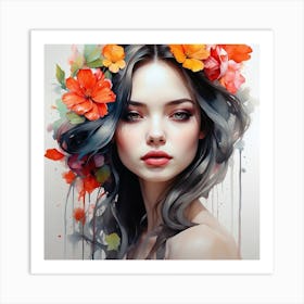 Flower Girl 3 Art Print