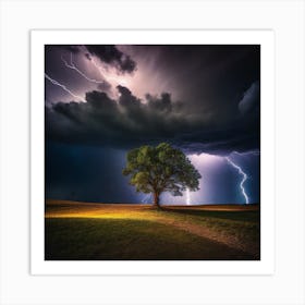 Lightning Tree 17 Art Print