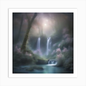 Waterfall In The Forest 1 Art Print