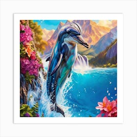 Dolphin In The Water Art Print