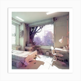 Futuristic Bedroom Art Print