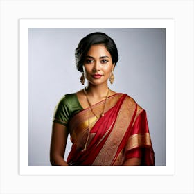 Firefly Confident Indian Businesswoman In Modern Saree With Styled Short Hair 64952 (1) Art Print