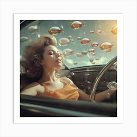 Fish In A Car 1 Art Print