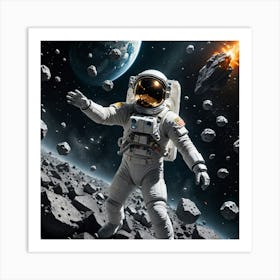 Exploring the Depths of Space: The Astronaut's Perspective Art Print