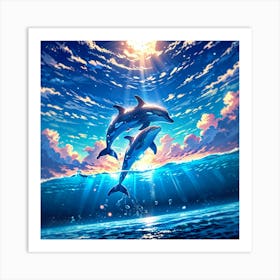 Dolphins In The Ocean 3 Art Print