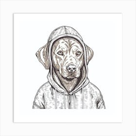 Dog In Hoodie 1 Art Print