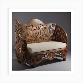 Carved Wood Sofa Art Print