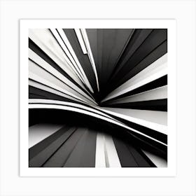 Abstract Black And White Painting 3 Art Print