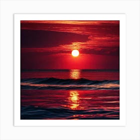 Sunset Over The Ocean 171 Art Print