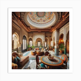 The dining hall in the middle of a traditional Moroccan house 11 Art Print