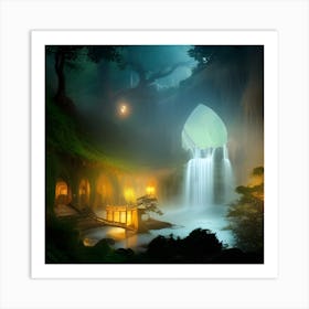 Waterfall In The Forest Art Print