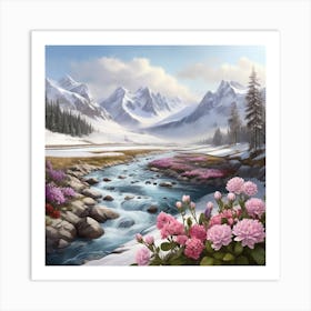 Snowy Mountains 1 Art Print