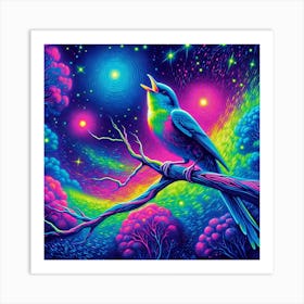 Psychedelic Bird Art Print