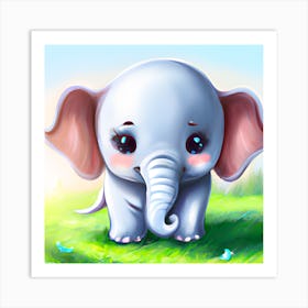 Adorable Baby Elephant Art Print