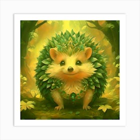 Emerald Hedgehog Art Print