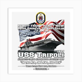 Uss Tripoli (Lha 7) America Class Amphibious Assault Ship Art Print