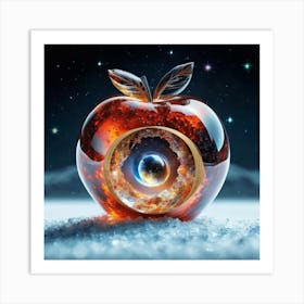 Apple In The Snow Art Print