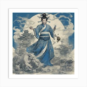 8859 Great Chinaman Edith Holden Style Blue And Ivory J Xl 1024 V1 0 Art Print