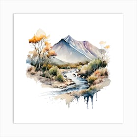 Watercolor Landscape Painting 2 Art Print