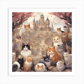 Kingdom of cats Art Print