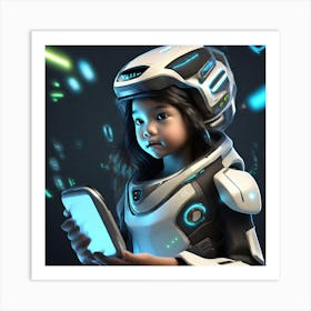 Futuristic Girl Art Print