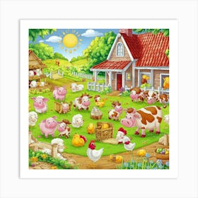 Farm Animals Art Print