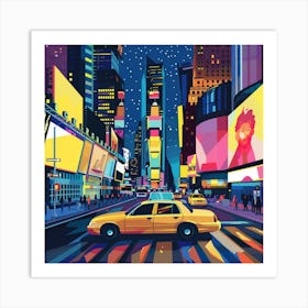 Times Square At Night Art Print