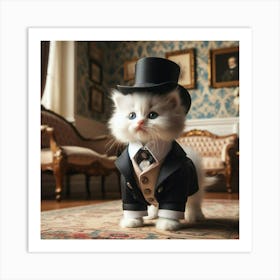 Kitten In A Top Hat Art Print